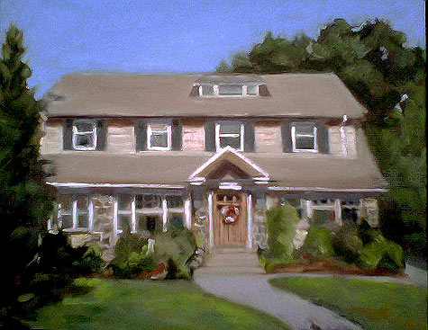House portrait oil on canvas