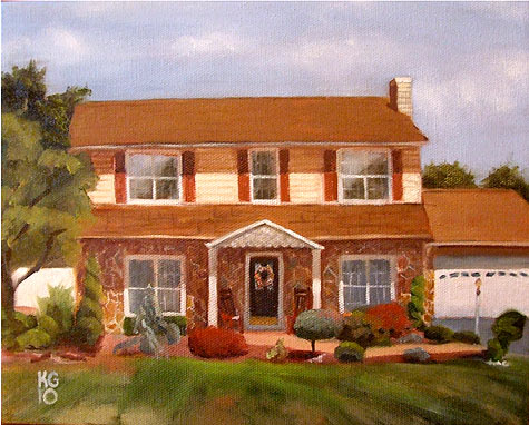 oil painting of house 