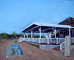 Realistic oil painting Coopers Beach Southampton 