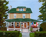 house portrait oil on canvas