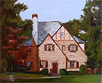 realistic oil painting of house