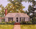 realistic home portrait in oil paint