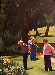 oil painting of Iris Gardens, Montclair NJ