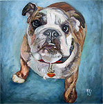 Realistic pet portrait in oil paint
