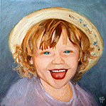 Oil painting of little girl
