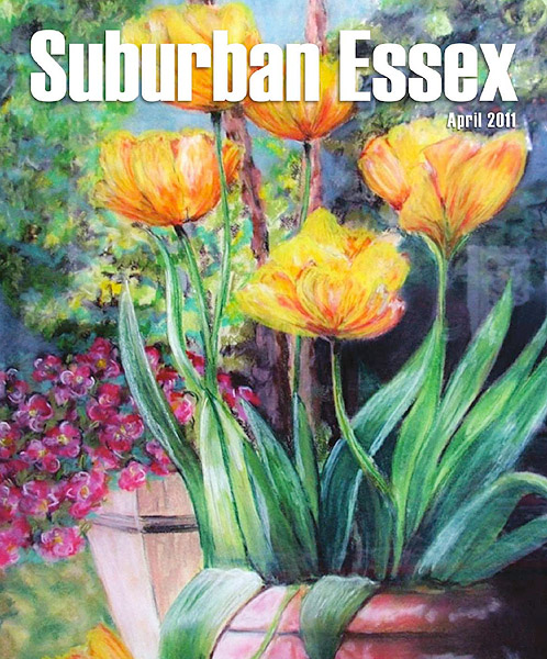 Karen Goldberg art on the cover of Suburban Essex Magazine