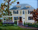 house portrait oil on canvas