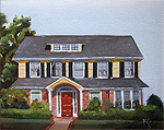 realistic home portrait in oil paint