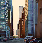 Realistic oil painting of the Port Authority of New York City NY by Karen Jehle Goldberg